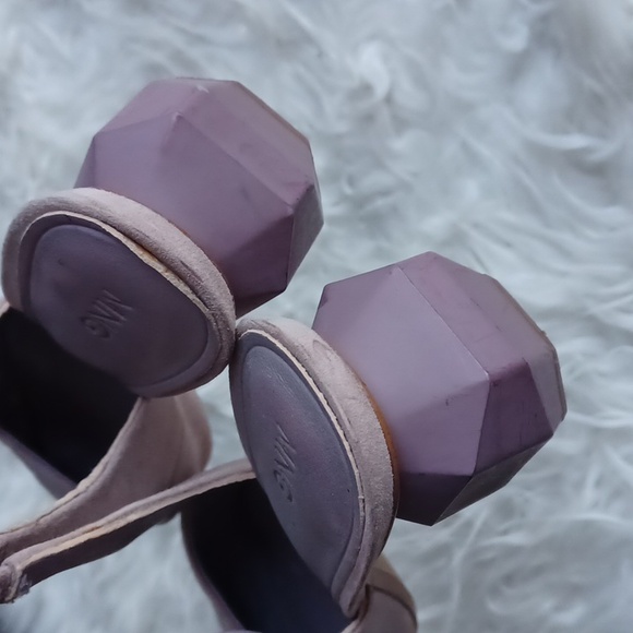 MNG/ Mango geometric  heel suede shoes - Picture 3 of 15